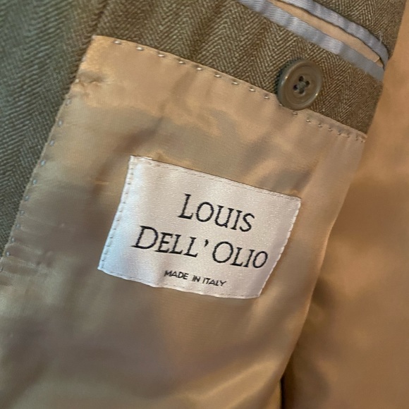 Louis Dell'Olio Italian Wool Blazer Sport Coat Jacket herringbone Camel 🐪48 XL - Picture 3 of 4